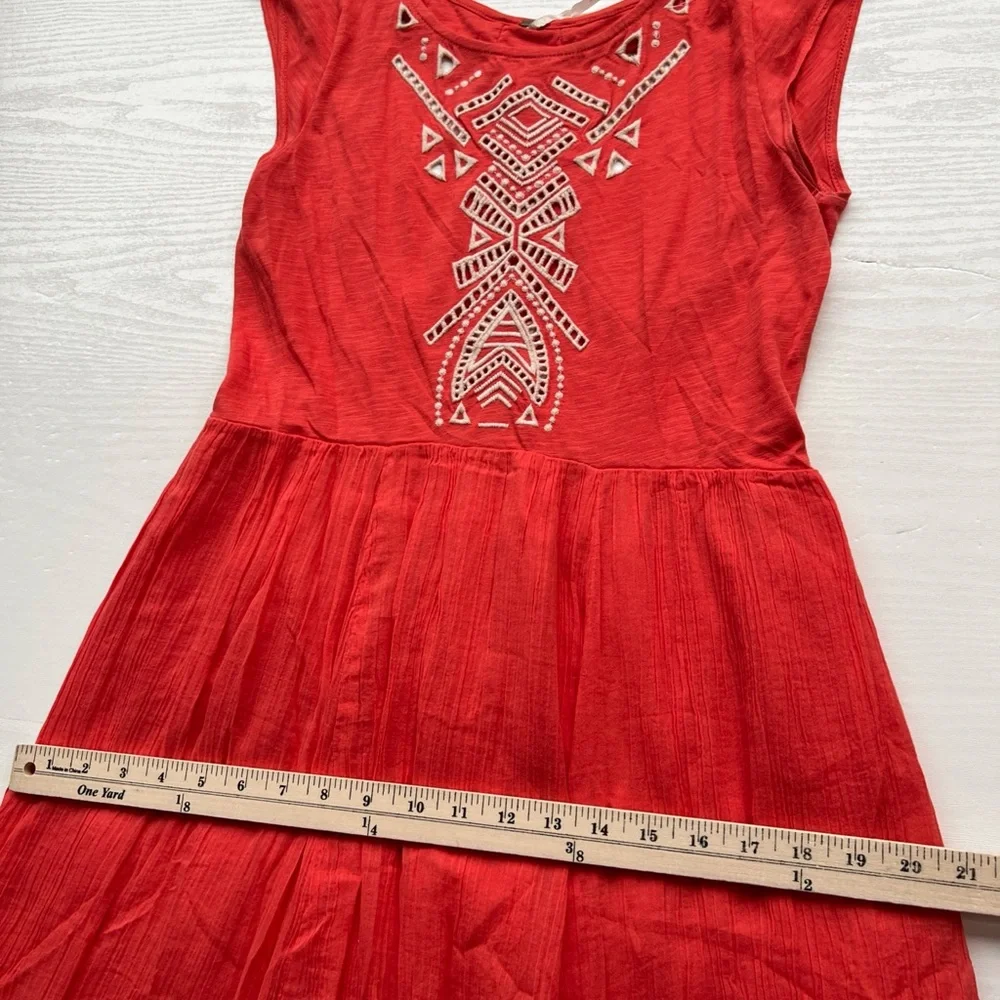 Free People Toosaloosa Cotton Slub Gauze Embroidered Meadow Dress Womens Small - Picture 6 of 16